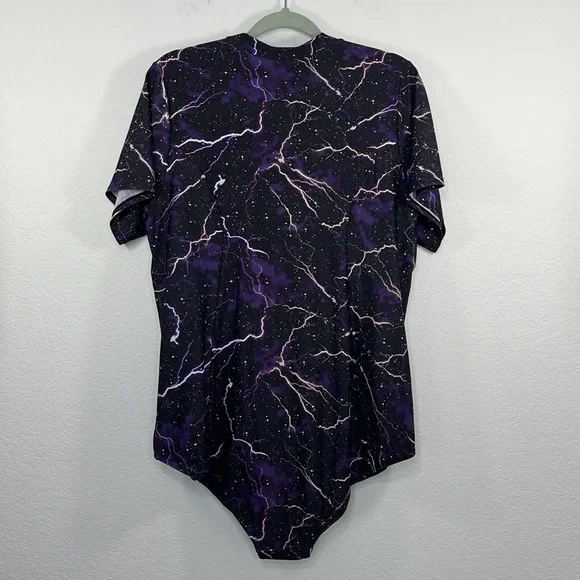 TORRID Black Lightning Streaks Rash Guard Swimsuit size 3X - Picture 6 of 9